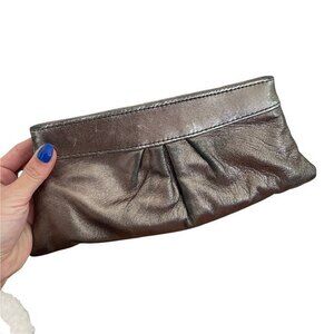 Lauren Merkin Rectangular Leather Metallic Clutch
